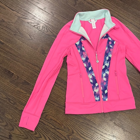 Juniors Pink Geometric Jacket by Ivivva- size 12 - Picture 5 of 10